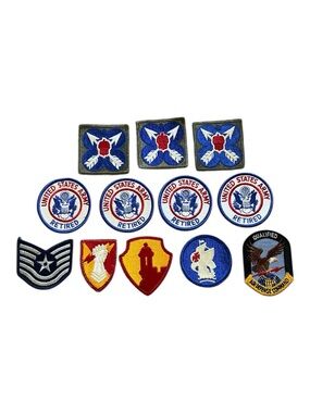 Lot of (12) Vintage Military Patches - Retired United States Army & More!